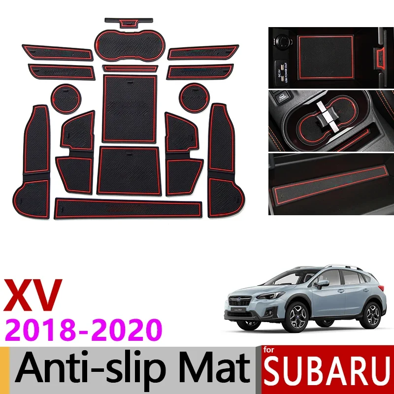 滑り止めラバーゲートスロットマット,サブ丸型カップマット,2018 2019 2020,クロスストリート,sti,非silpアクセサリー,ステッカー,車のスタイリング