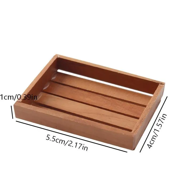 

1/12 Dollhouse Simulation Storage Basket Wooden Frame Organizers Dollhouse Kitchen Home Decoration Dolls House Accessories