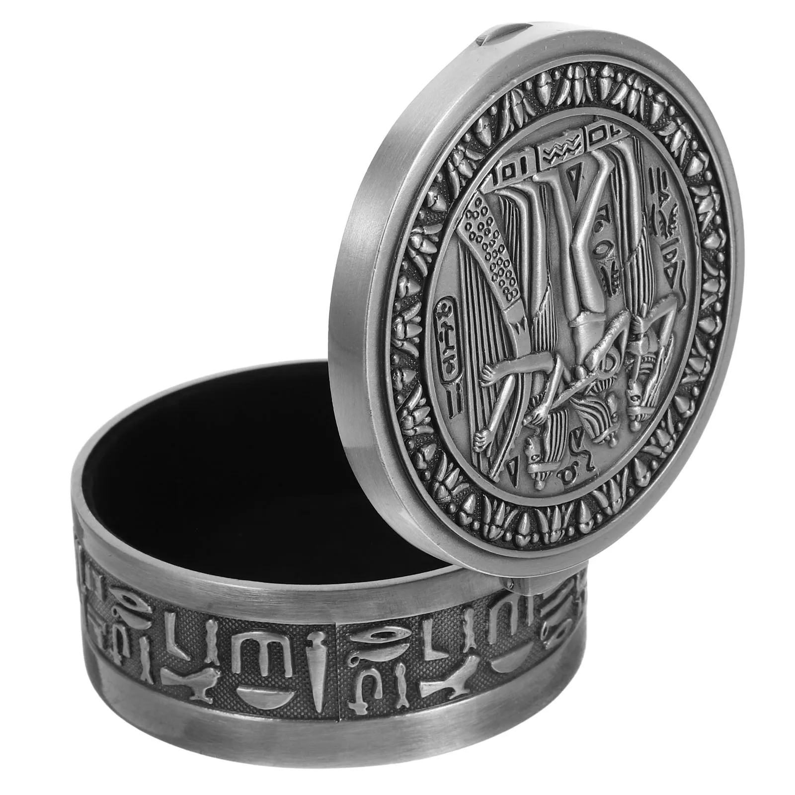 

Vintage Inspired Aluminum Jewelry Box Embossed Design for Earring Ring Necklace Storage Decorative Trinket Container Sundries