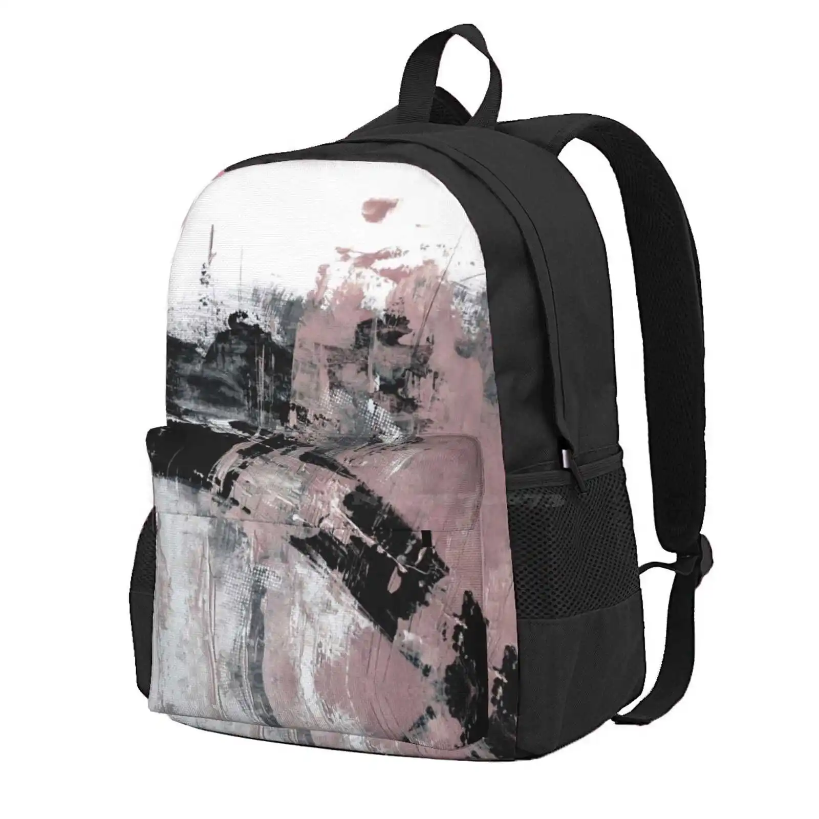 

Pink Black Abstract Hot Sale Schoolbag Backpack Fashion Bags Wall Blush Pink And White Modern Abstract Scandinavian Grey Black