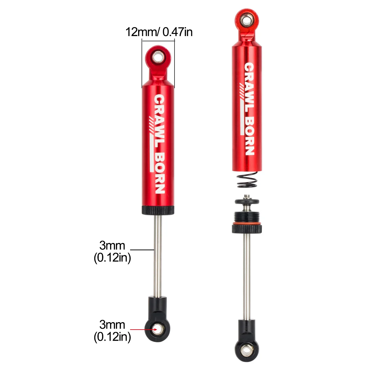 4PCS Metal Built-in Spring Shock Absorber 70/80/90/100/110mm for 1/10 RC Crawler Car Axial SCX10 TRX4 D90 Redcat 90046 Capra