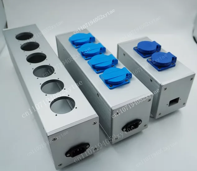 1PCS  European standard power socket shell EU case HiFi audio 2/4/6-position EU socket DIY shell, aluminum power socket chassis