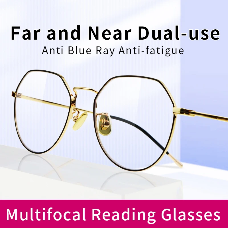 

Intelligent Progressive Multifocal Lenses Reading Glasses Ladies ,Blue Light Blocking,Computer Magnifying glasses for Women