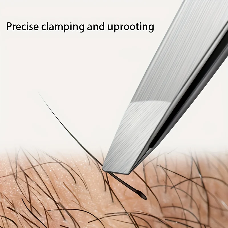 4pcs Professional Stainless Steel Tweezers Hair Removal Tweezers for Women Eyebrows Facial with Travel Box