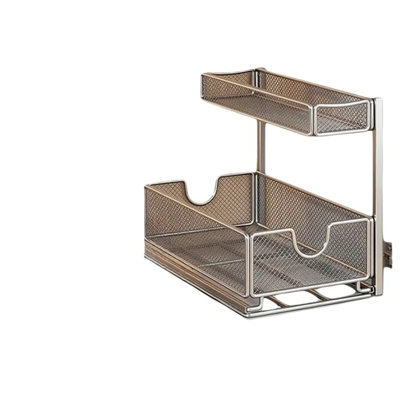 For Kitchen Sink Pull-out Multi-layer Pull-out Basket Storage Rack Multi-functional Cabinet Compartment Storage Basket