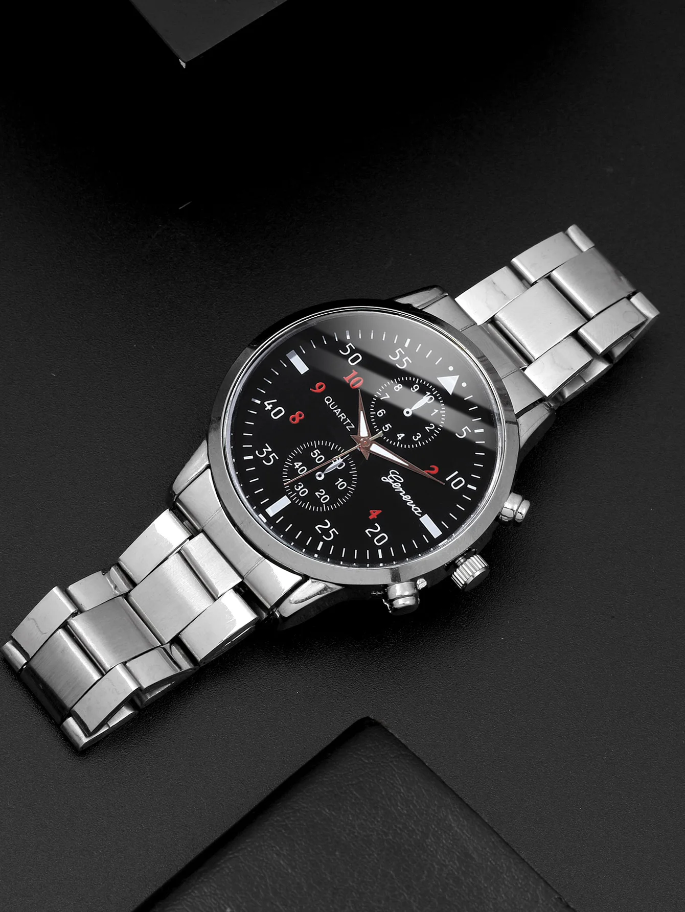 3pcs Fashionable and Versatile MEN\'S Quartz Watch and Bracelet Necklace Set