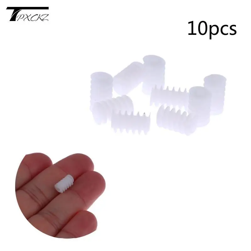 10pcs White Right Hand Plastic 6*10 (2A) Worm Turbine 0.5 Module Reduction Gears DIY Model Parts