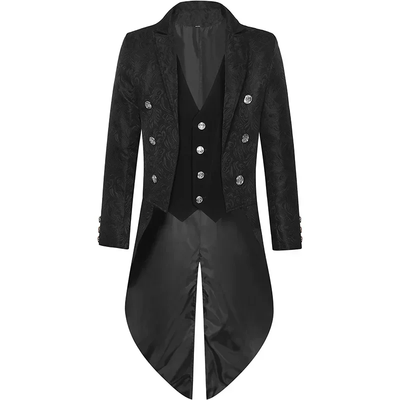MensMedieval Gothic Victorian Frock Coat Uniform Men Party Prom Halloween Cosplay Costume 4XL Steampunk Vintage Tailcoat Jacket