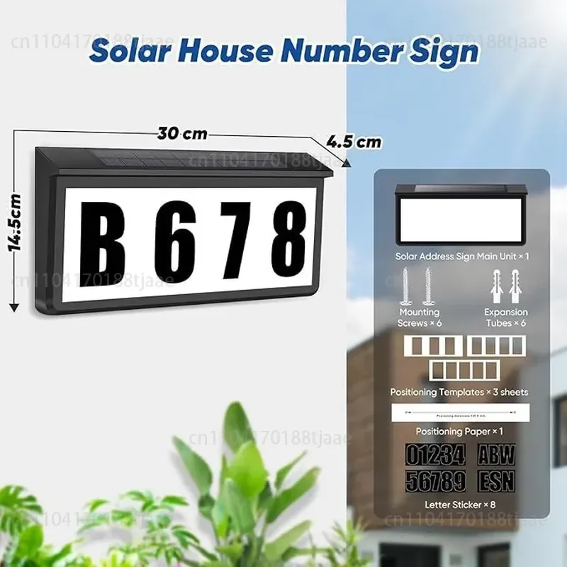 solar door number  number digital light outdoor garden light door address