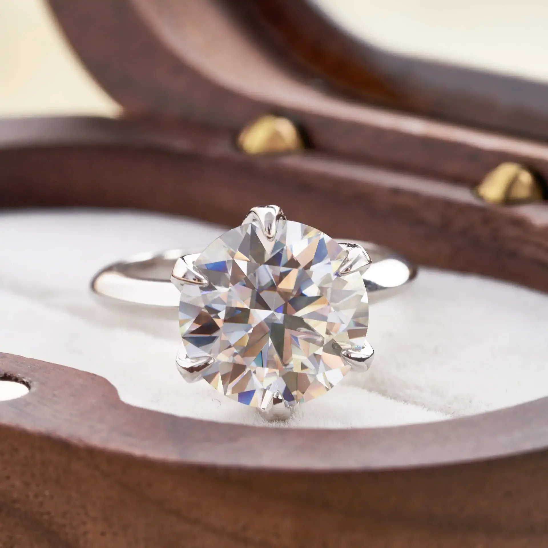Zertifizierter Moissanit-Ring VVS1 Lab-Diamant-Solitär-Ring für Damen, Verlobungs-, Versprechen- und Ehering-Schmuck – Detail 7