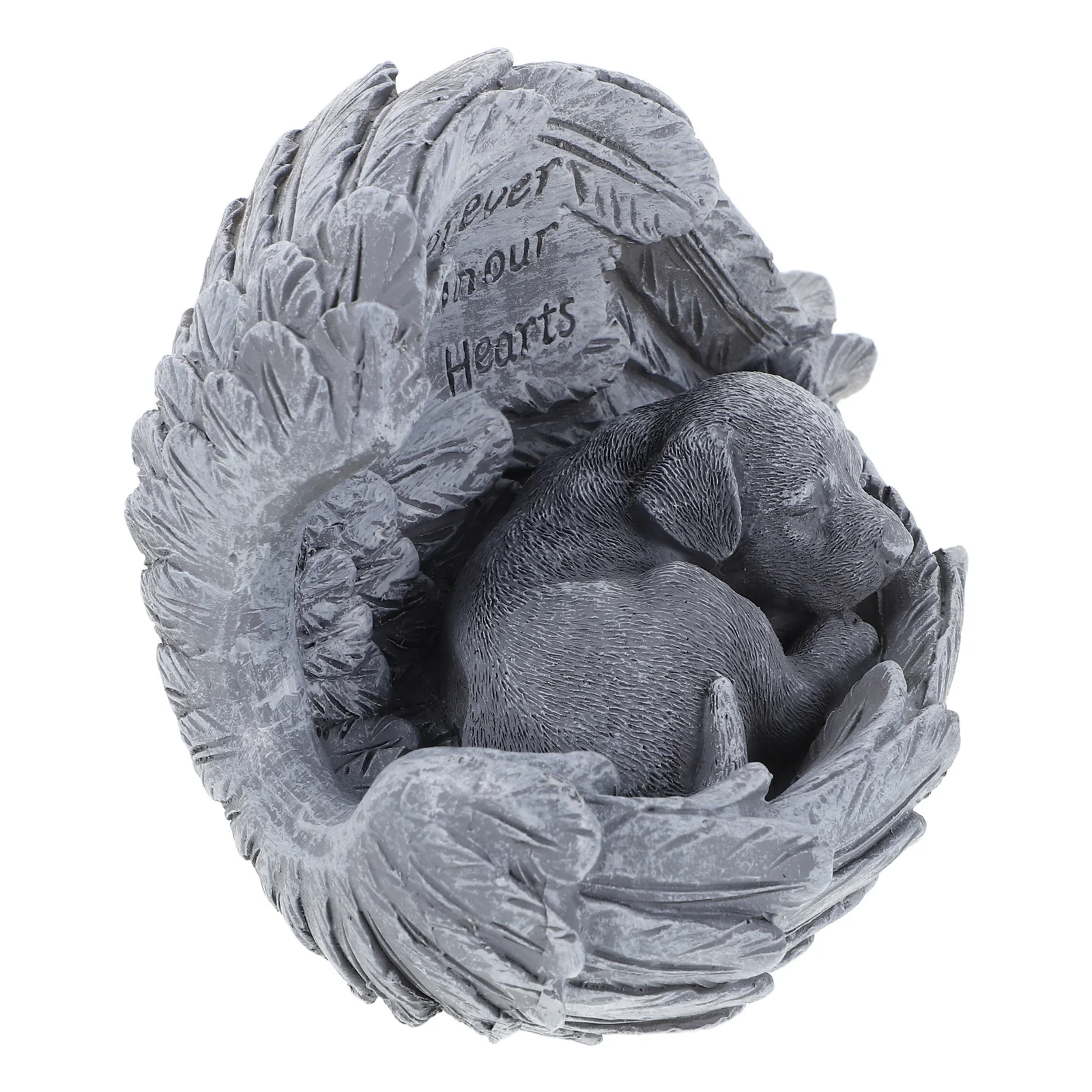 

Dog Memorial Statue Solar Powered Resin Wings Pet Grave Marker Outdoor Garden Memorial Ornament Pet Grave Marker