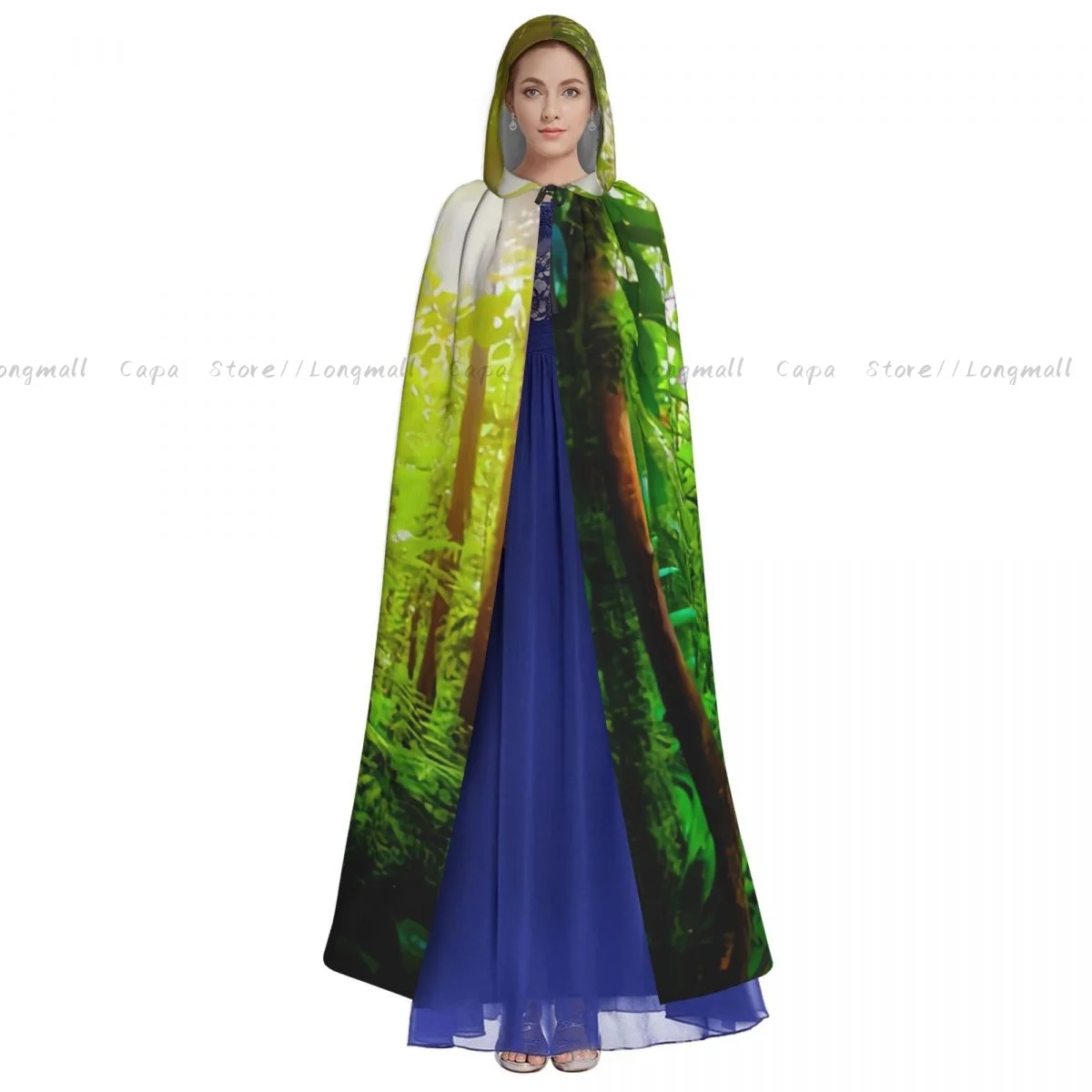 الطريق في الغابة تحت عباءة الشمس اللامعة مقنعين تأثيري حلي هالوين الكبار حفلة طويلة الرأس #2