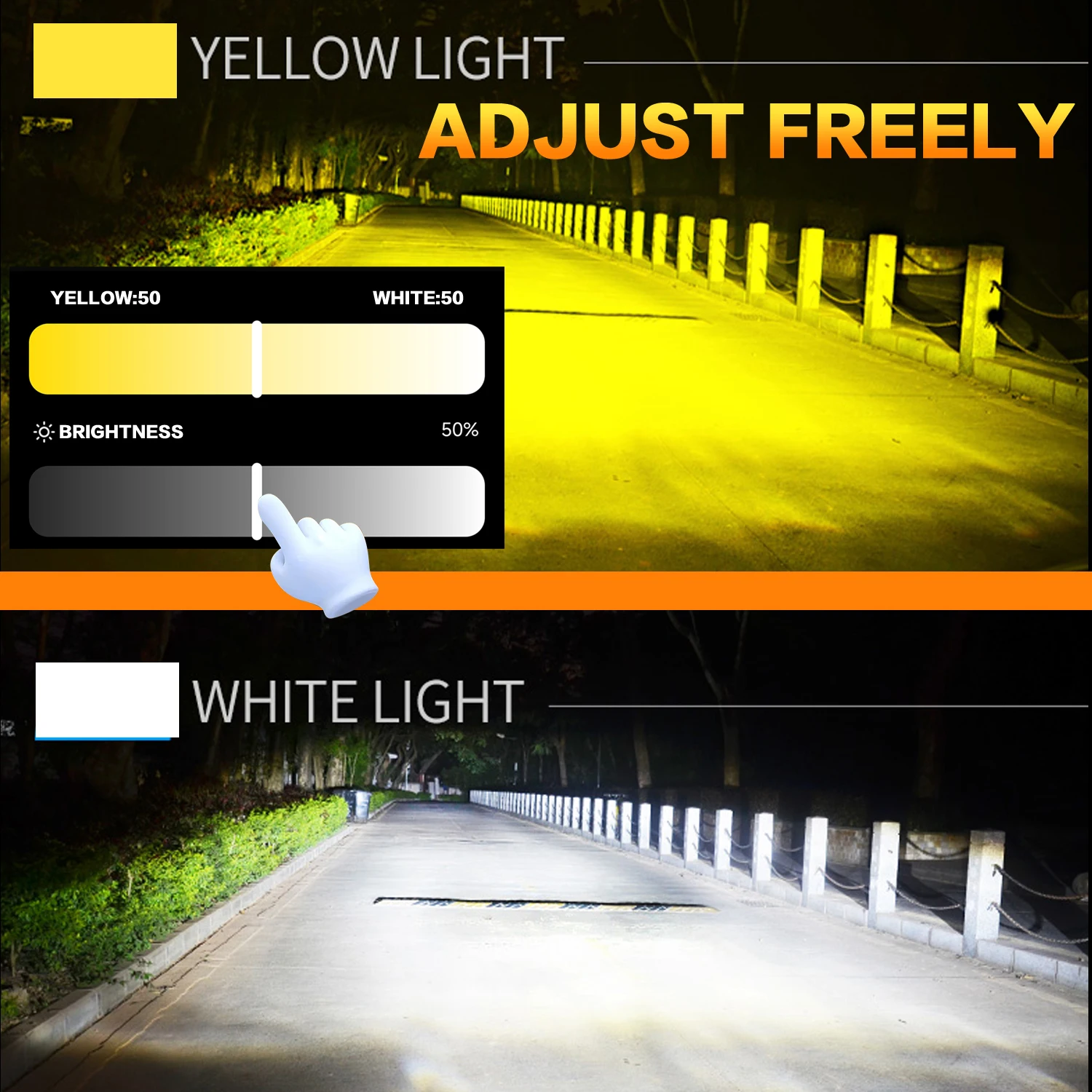 AI Smart H7 LED H4 H8 H9 9005 HB3 9006 HB4 9012 880 H27 H3 H11 6000K 4300K 3000K LED Bulbs 3 Color APP Control for Car Headlight