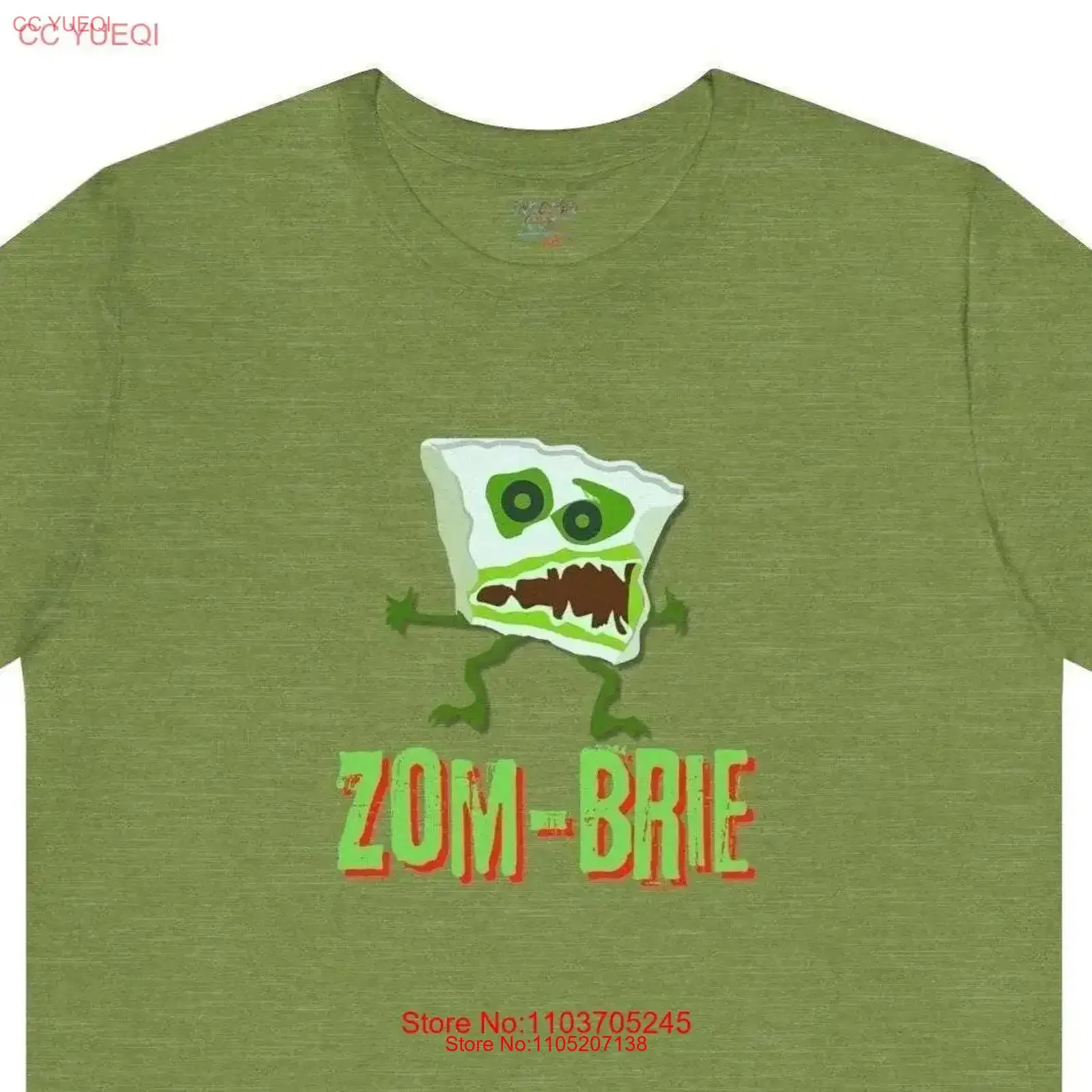 Camiseta Zombie Brie Zom divertida amante del queso de Halloween comida de terror espeluznante queso vintage lavado versátil Top para uso diario
