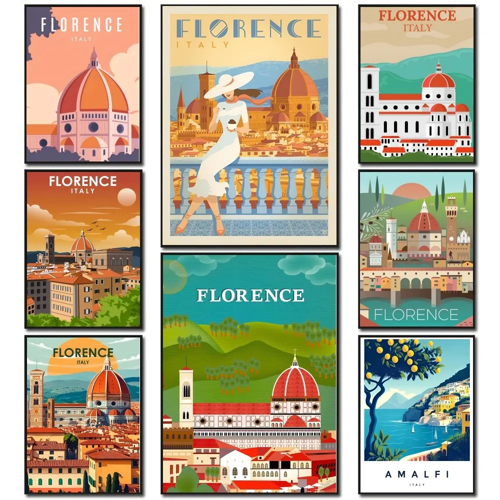 Florence Italy Print Europe TraveI Poster Stickers Living Room Bedroom Entrance Cafe Wall Art Decoration Painting  Decor