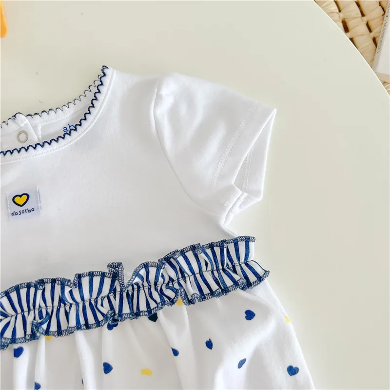 2023 Summer Baby Clothing Baby Jumpsuit Dress Clothes for Newborn Girls 0 To 12 Months Free Shipping Cotton Bodysuit