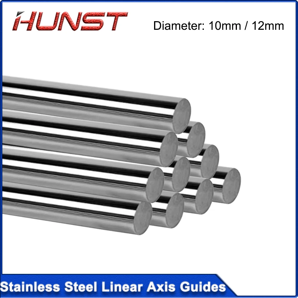 HUNST Stainless Steel Round Bar Machine Tool Linear Axis Guide Optical Axis Guide Slide Rod Diameter 10/12mm