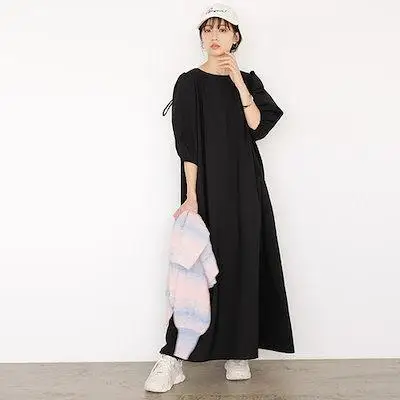 Primavera 2023 feminino solto longo sve dr vestido sle a linha saia faionable commute ort sve maxi dr