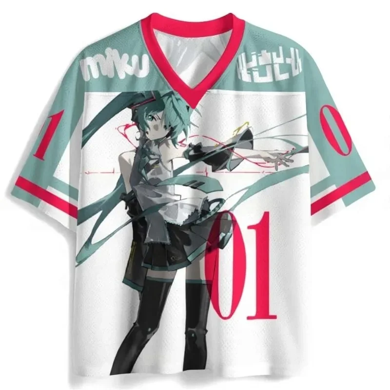 Adult and Children's Hatsune Miku Support 3D Print American-style Jersey T-shirt, Fun Illustration Y2K, Shorts Friend