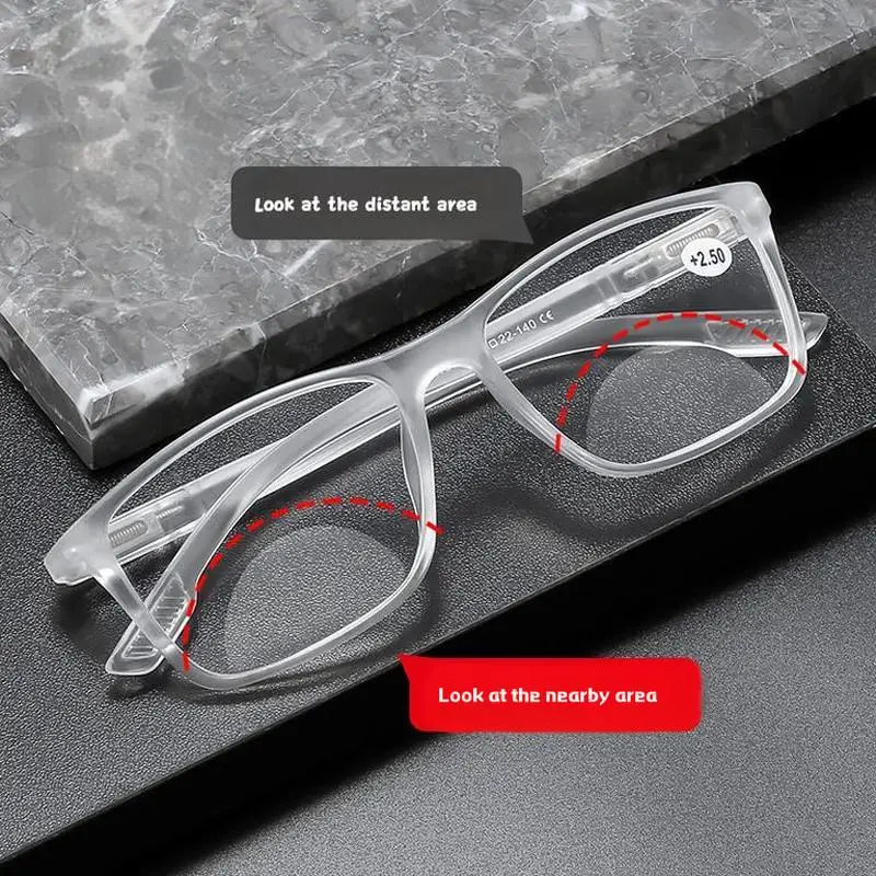 

Men Reading Glasses Far Near Progressive Multifocal Magnifying Reading Glasses Black Frame Classic Smart Adjustment