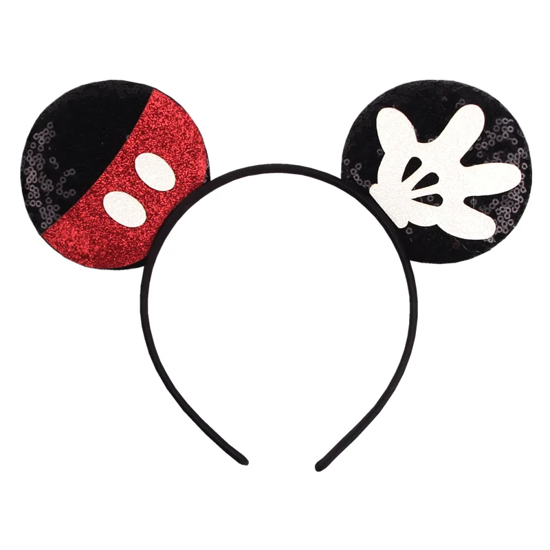 Disney Black Mouse Ears Headband For Girls 5"Bow Party Hairband Festival DIY Hair Accessories Femme