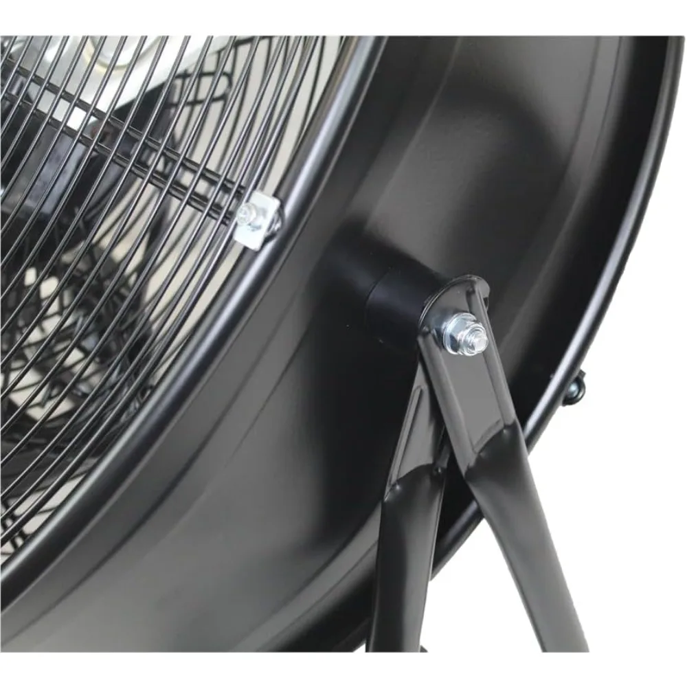 Ventola a tamburo con trasmissione a cinghia a 2 velocità ad alta velocità da 24 pollici con ruote e protezione da interruzione per un massimo flusso d'aria 7850 CFM, elencato UL