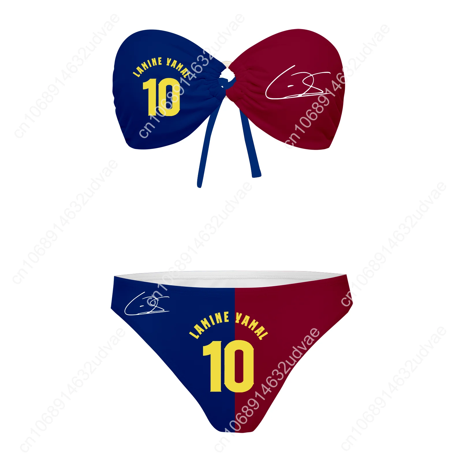 Yamal No.10 Strapless Swimsuit Womens Bathing Suits Spain Soccer Star Personalized Beach Sexy Bikini Customize Beachwear