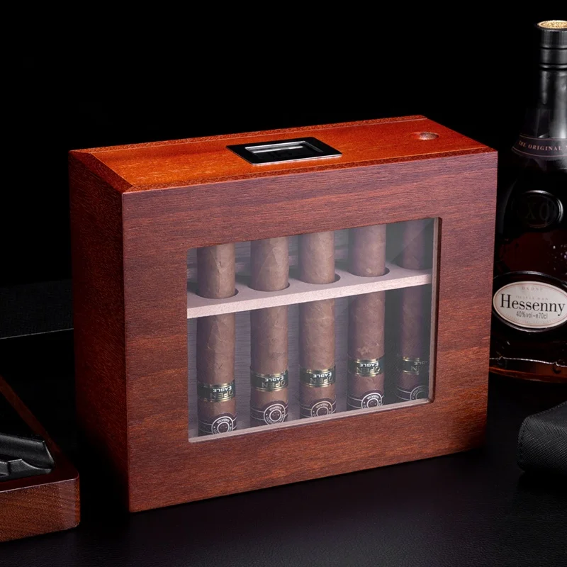 CIGARLOONG Portable Cigar Box Large Capacity 12 Pieces Set Cuban Cedar Wood Moisture Proof Aromatic Cigar Case Wooden Material view 3