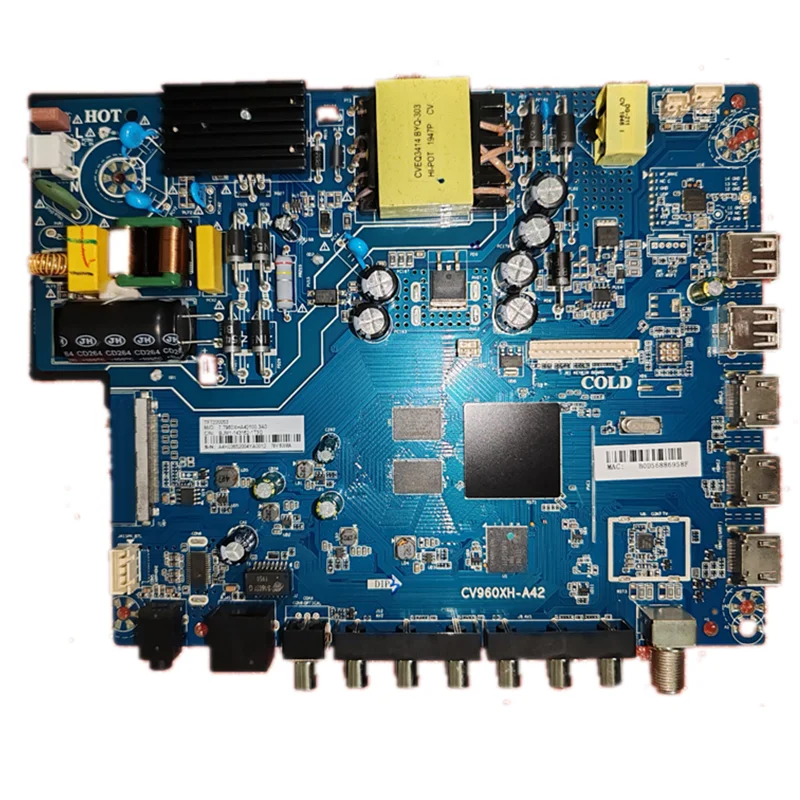 CV960XH-A42   4-core 4k Android 7.1 version WiFi TV motherboard, physical photo, tested well, backlight voltage 78v600ma