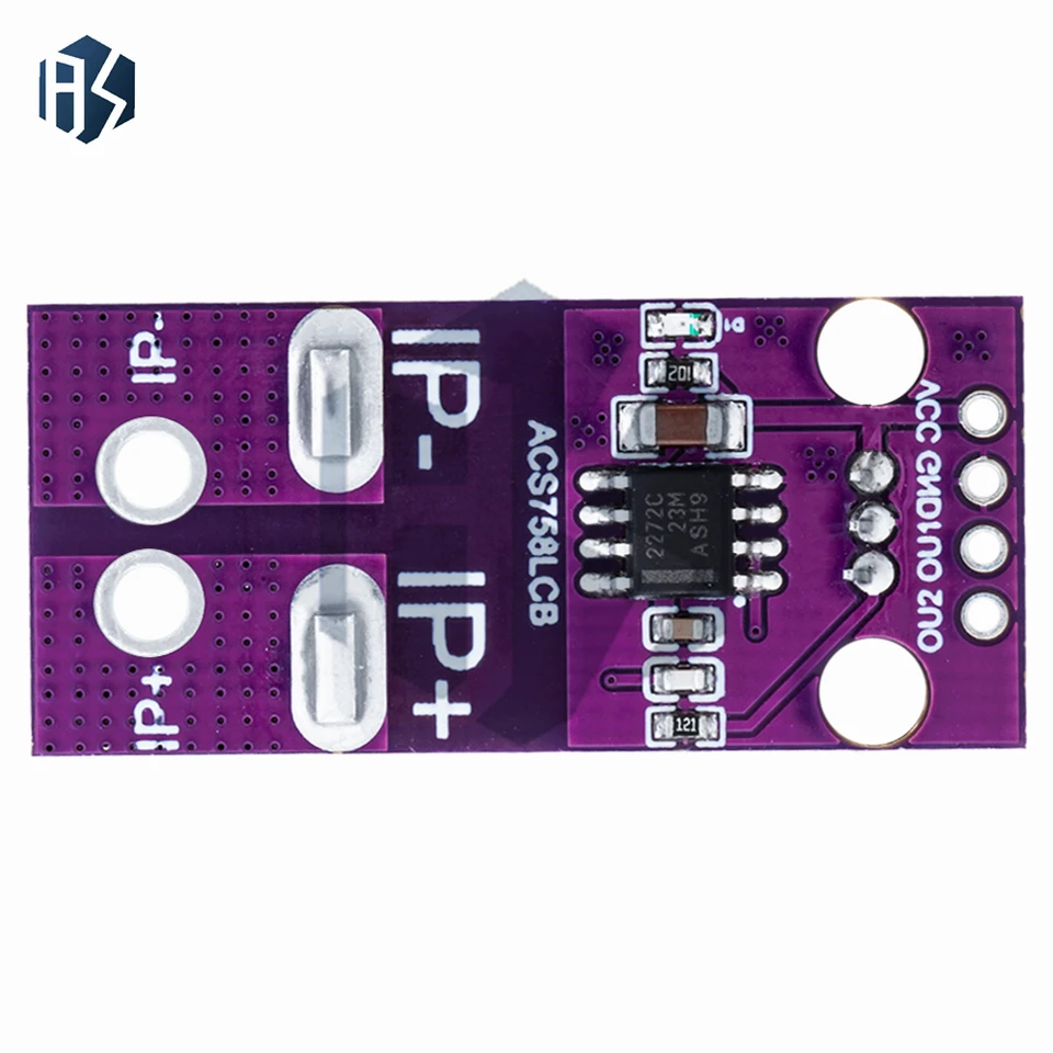 ACS758 Modulo Sensore Di Corrente Hall – ACS758LCB-050B – Alimentazione 3-5V, 100A – Isolamento Galvanico E Bassa Perdita – Per Misure Di Corrente DC/AC