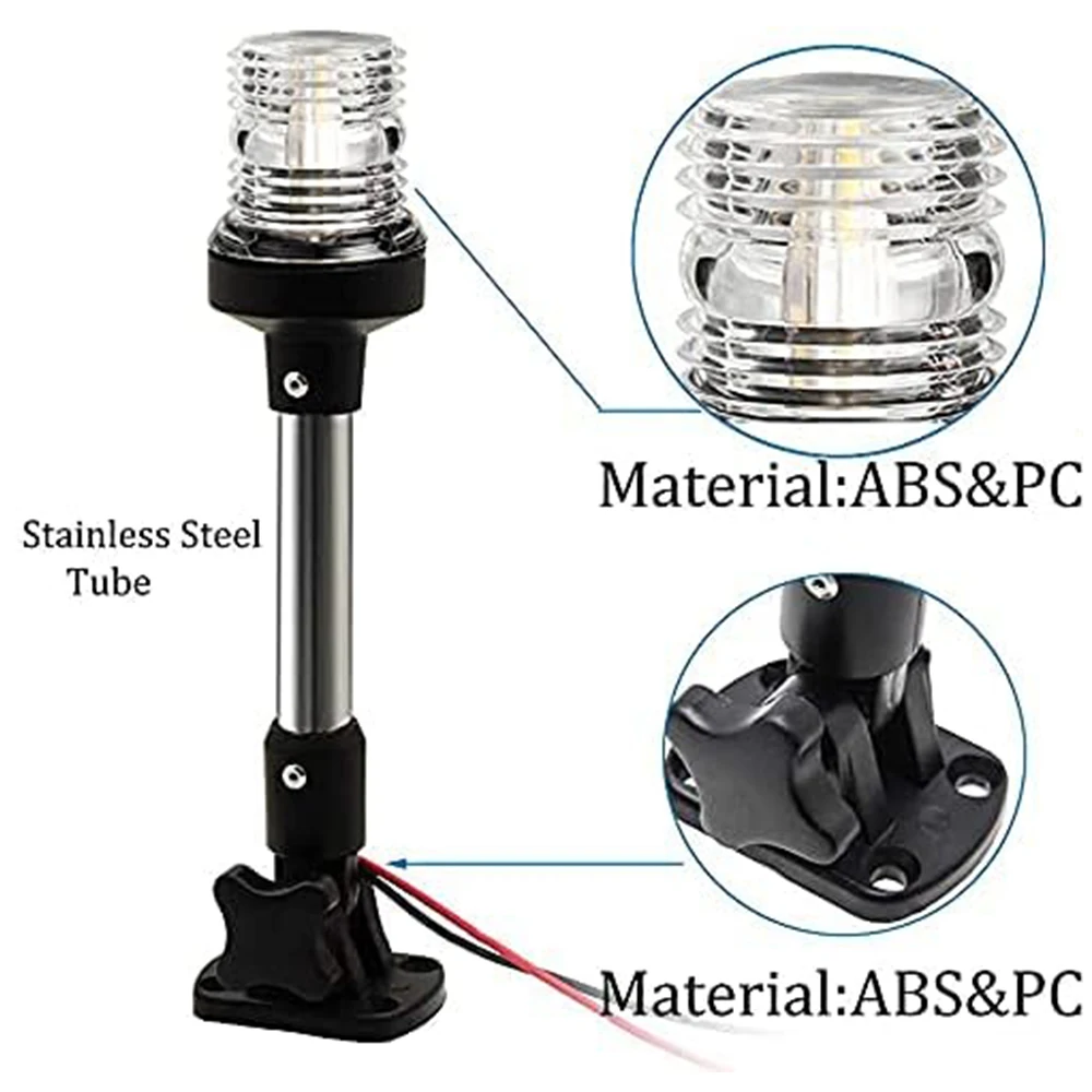 Neues umklappbares 360-Grad-LED-Bootsnavigationslicht für Yacht Marine Anker licht 12 ~ 24 V Segels ignal licht Boots zubehör