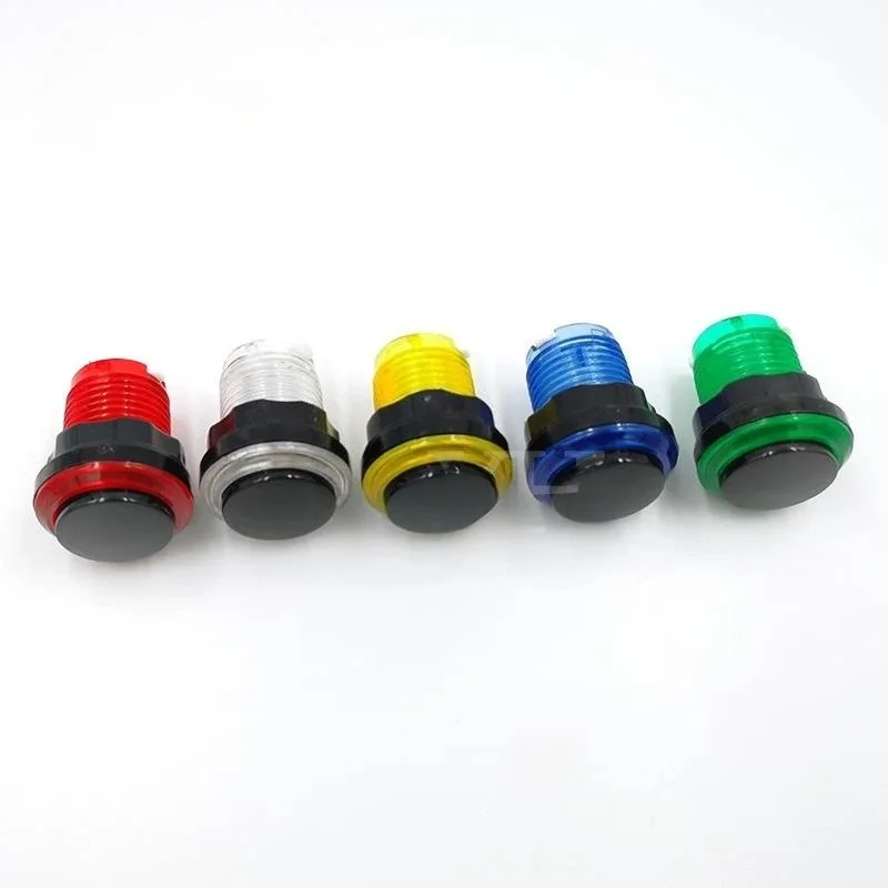 32mm Arcade Push Button Black LED Illuminated Full Color Transparent Round Switch for Coin Operated Game Machine