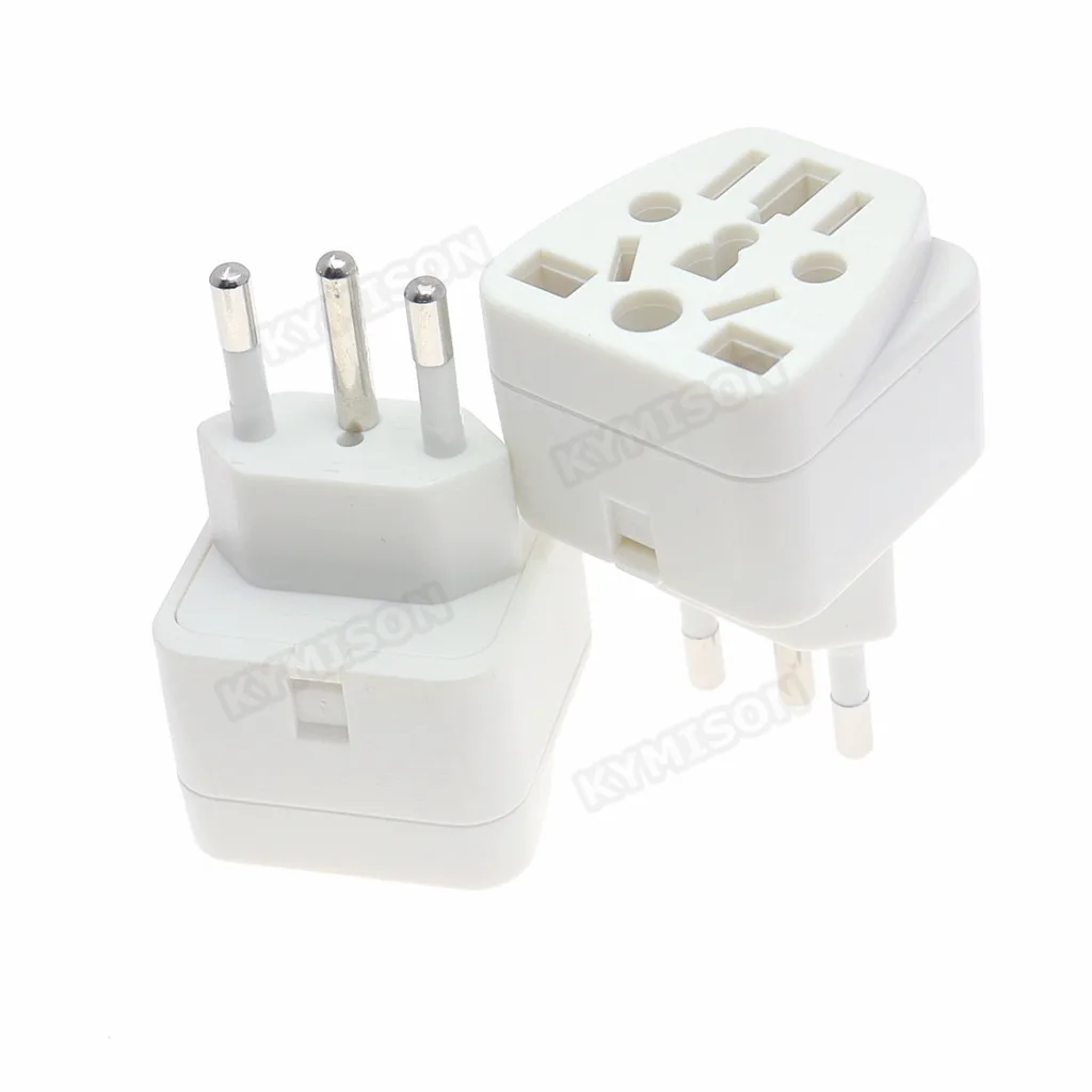 Brazil Travel Plug Adapter EU/UK/AU/CN/JP/Asia/Italy to Brazil (Type N), 3 Prong Grounded Brazil Wall Plug international