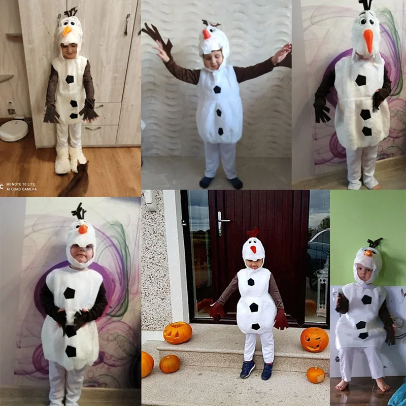 Luxurious and Comfortable Plush Cute Kid Xuebao Olaf Halloween Costume, Movie Frozen 2 Snowman Party Carnival Christmas Costume