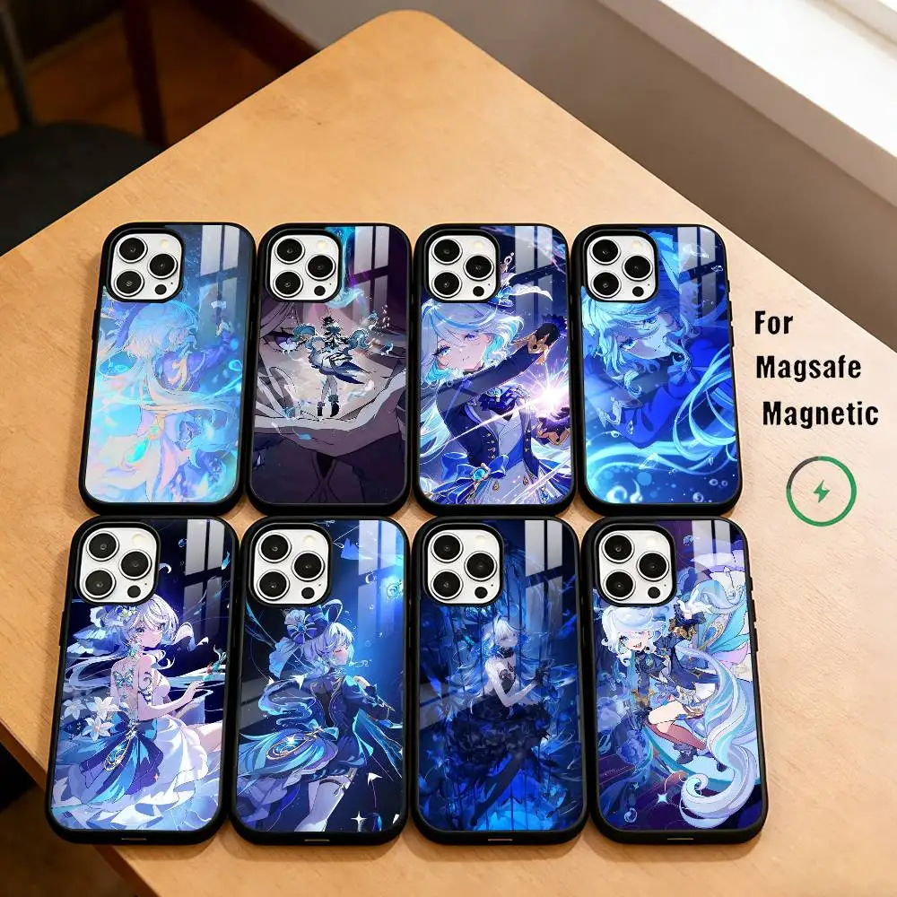 G-Genshin Impact Cool F-Furina  Phone Case For iPhone17,16,15,14,13,12,11 Plus,Pro Allows magnetic wireless charging