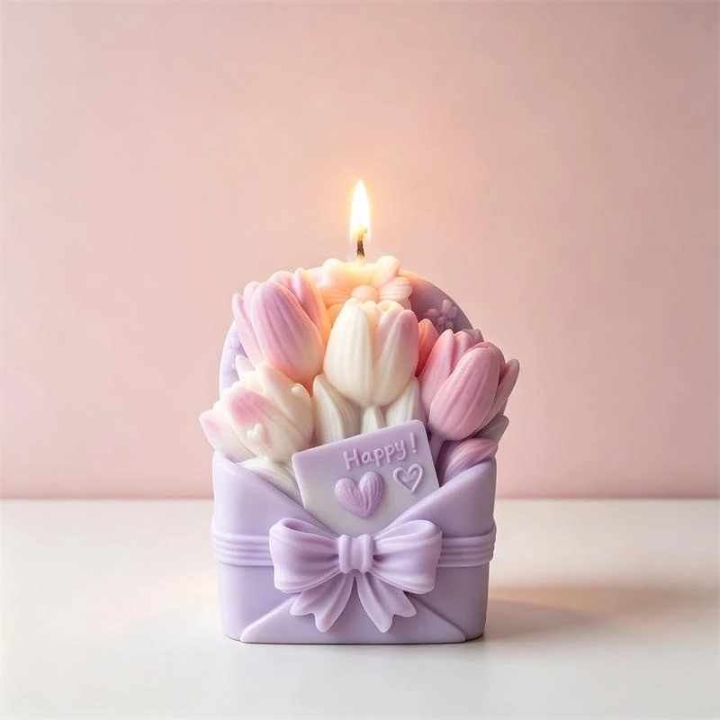 

Tulip Flower Bouquet Aromatherapy Plaster Gypsum Crafts Ornament Silicone Mold Handmade Scented Candle Home Decoration Mould