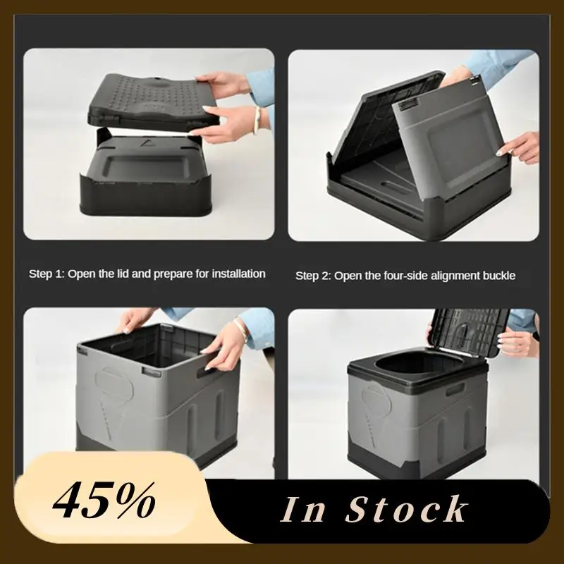 

Портативный складной туалет для кемпинга, путешествий, складной автомобильный аварийный туалет, многоразовый туалет для взрослых и детей, простая установка - черный