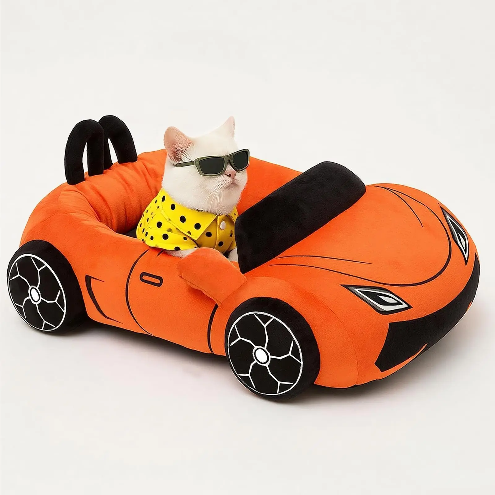 Supercar Cat Beds Kitten Bed Soft and Cozy Small Dog Beds with Pillow Washable Pet Mat for Puppy Kitty Funny Cats Toys Supplies