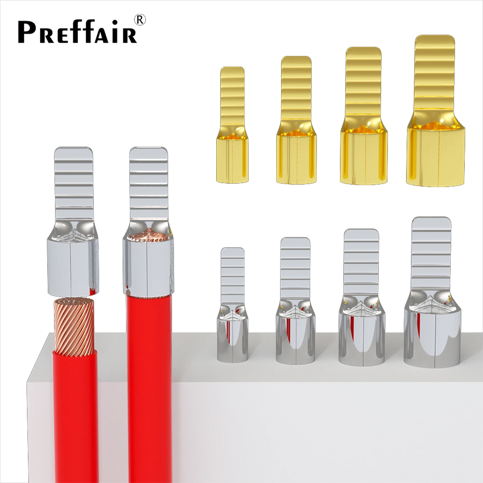 

Gold Plated C45-4 C45-6 C45-10 C45-16 Square Insert DZ47 Open Pin Shaped Copper Solder Joint Nose Cold Pressed End