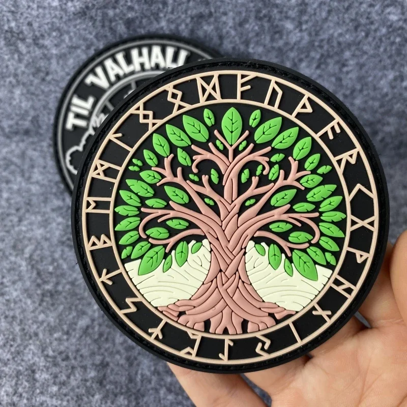 Yggdrasil Viking Totem PVC Patch Tree of Life Tactical Morale Badge Military Hook and Loop Clothing Patches Backpack Stickers