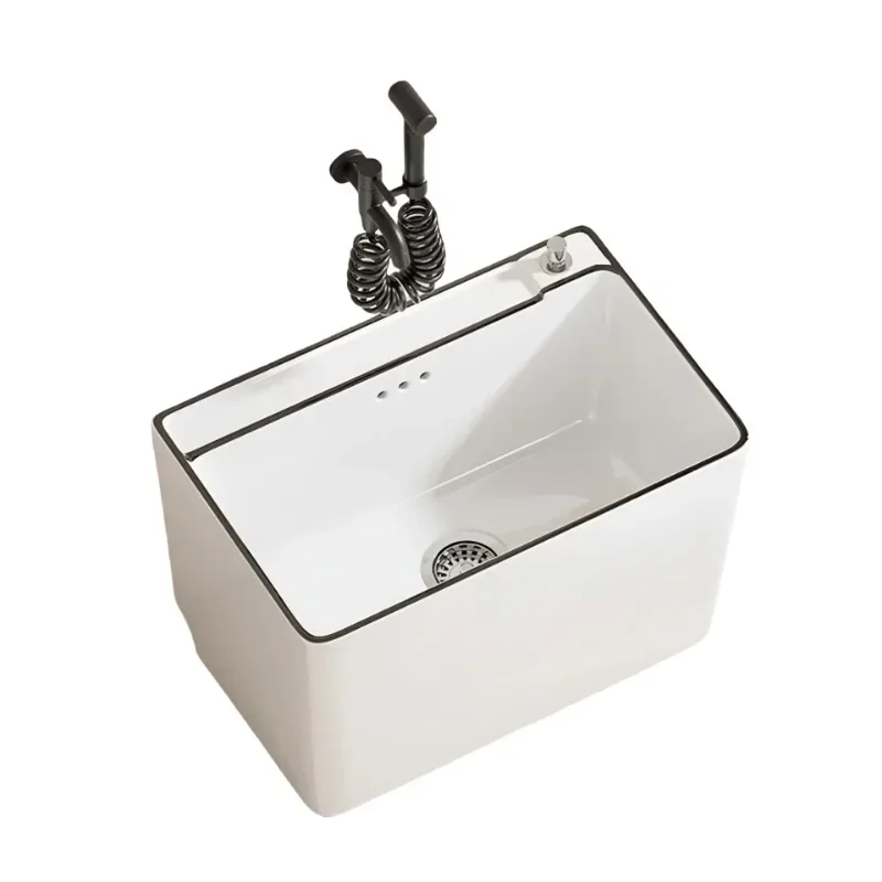 

Narrow and long bathroom mop pool, ceramic household floor-to-ceiling outdoor floor mop pool basin