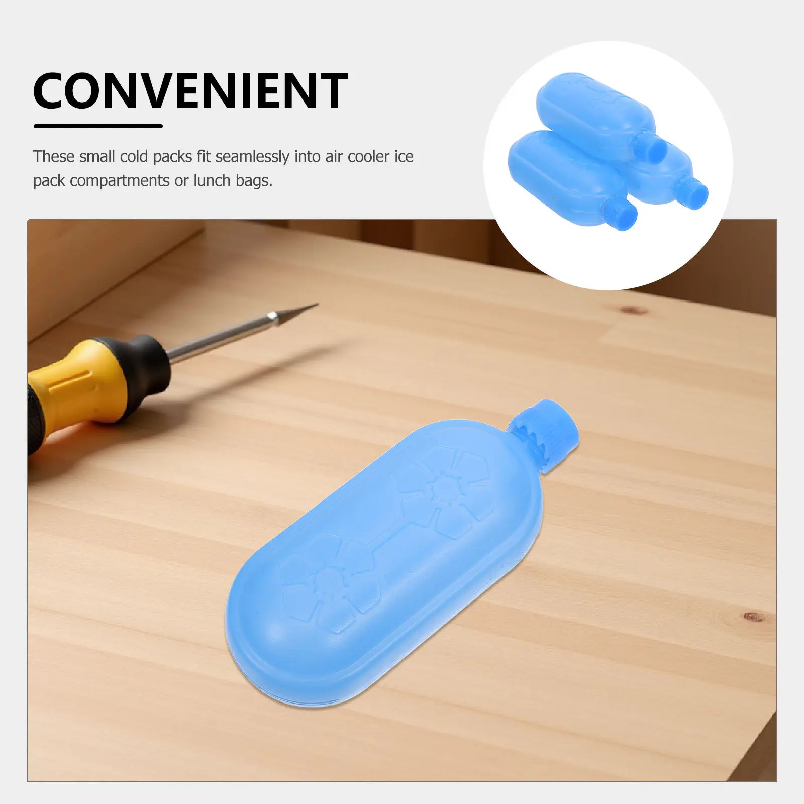 8Pcs Air Conditioner Ice Packs Reusable Ice Crystal Boxes 4.72x1.97x1.38 Inch Refillable Freezer Blocks for Cooler Bags Camping view 3