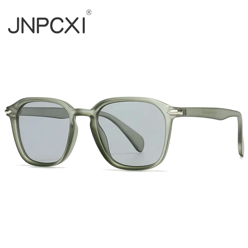 JNPCXI New Square Men Sunglasses Fashion Shades UV400 Retro Rivets Women Luxury Black Yellow Sun Glasses