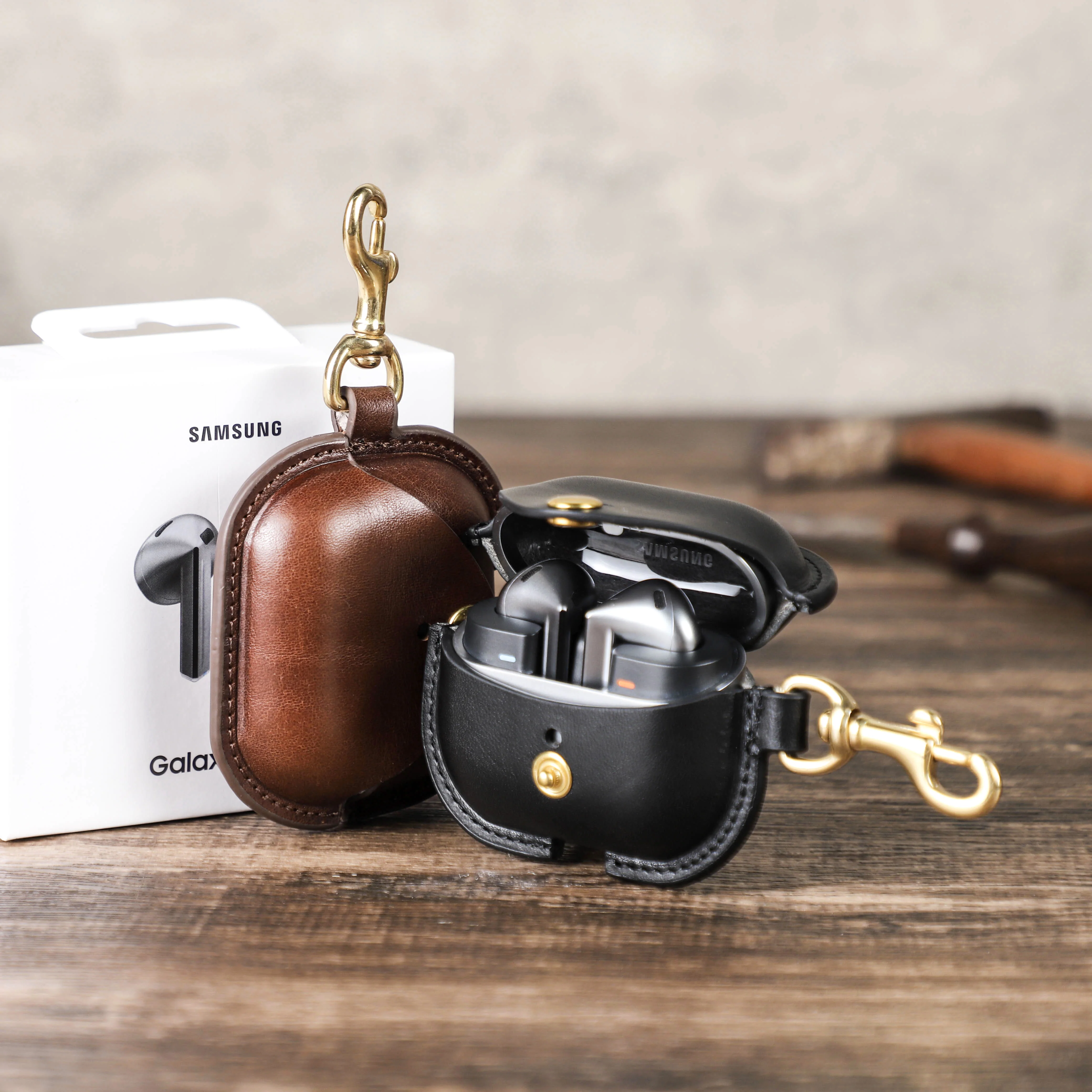 AirPods 4a generación cierre a presión envoltura de burbujas cubierta completa caja de auriculares cubierta protectora de cuero genuino 8X6.5X2Cm 24g