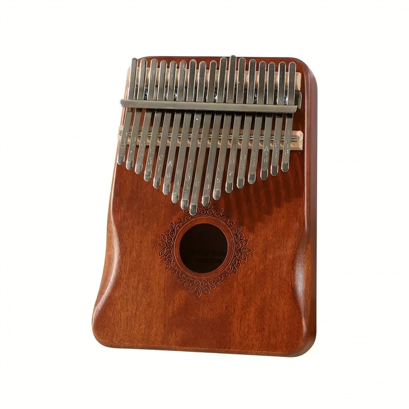 Piano de pulgar Kalimba de 17 teclas, marrón oscuro, ergonómico portátil, estilo retro, madera, con bolsa,