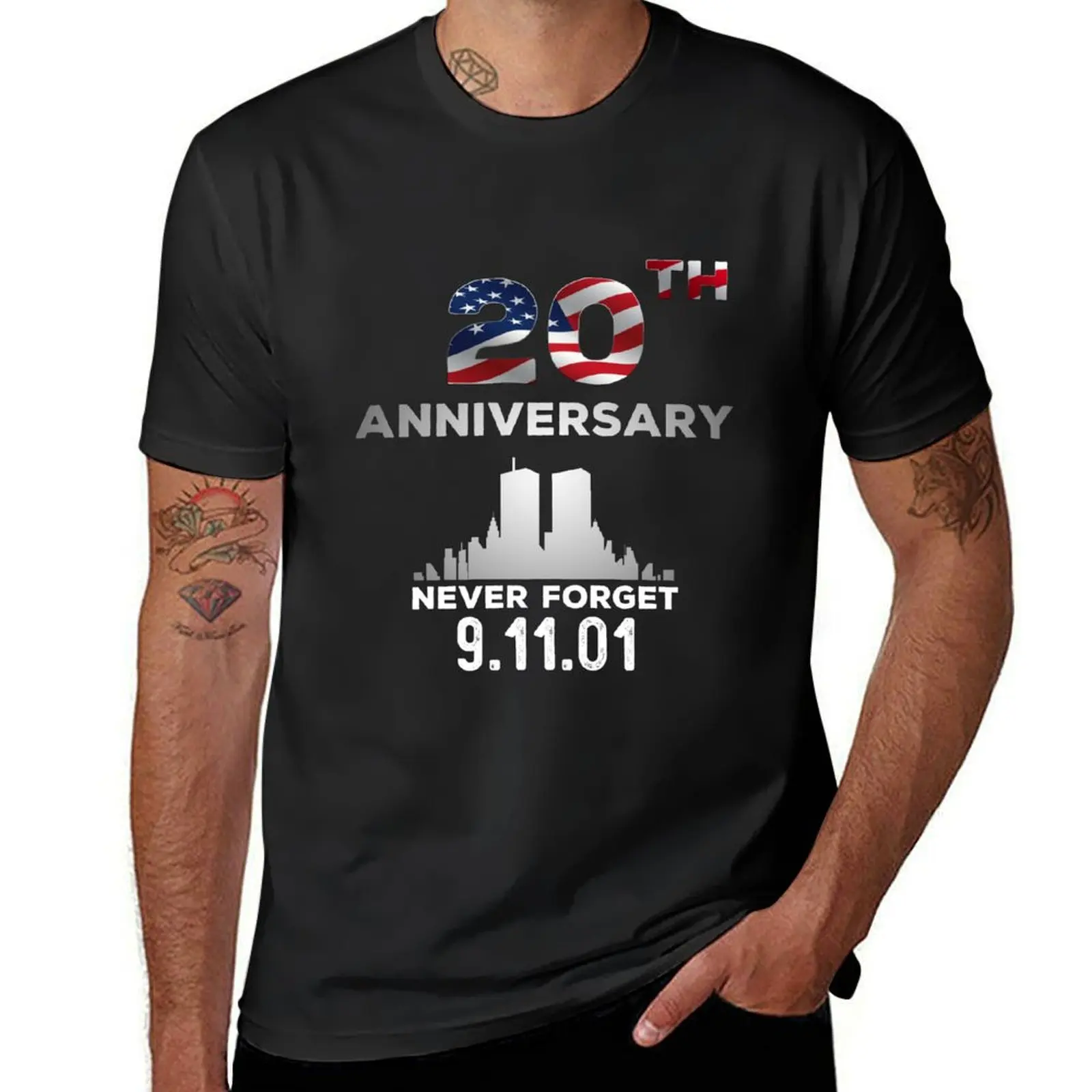 

9 11 20th Anniversary Never Forget 9 11 T-Shirt plus sizes for a boy graphics oversized t shirts for men