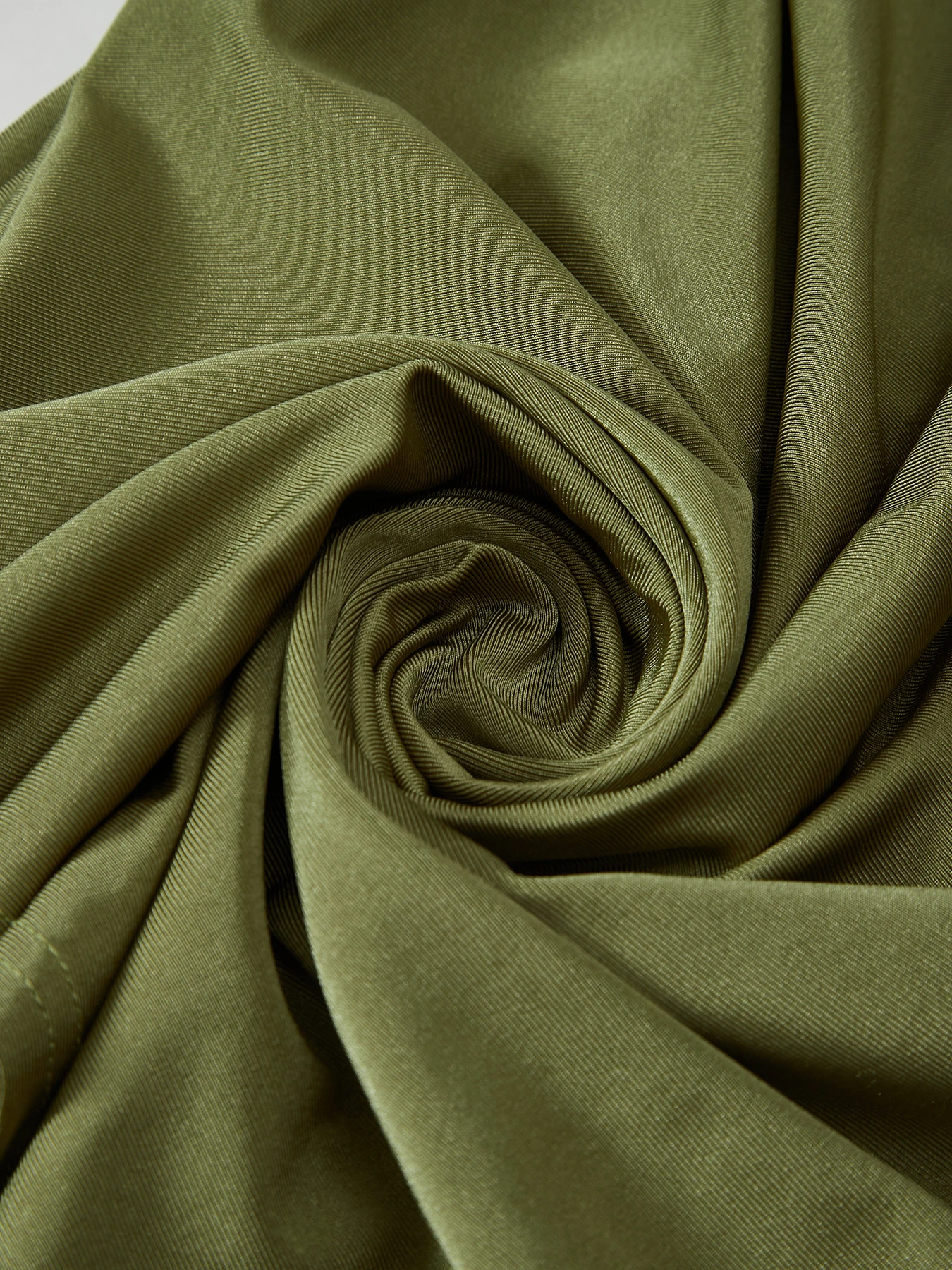 High-End French-Style Olive Green Off-The-Shoulder Gown, Strapless Ruched Satin-Like Fitted Mermaid Mid-Length Dress, Elegant Dress for Bridesmaids, Dinner Parties, and Dates view 6