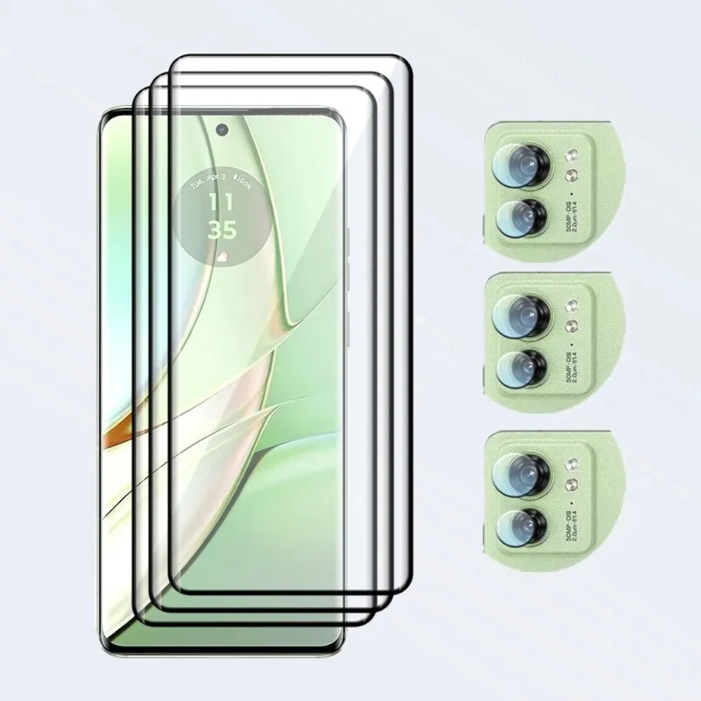 3+3 for Moto Edge 40 Screen Protector 9D Tempered Glass Film Soft Camera Film for Moto Edge 40 Glass