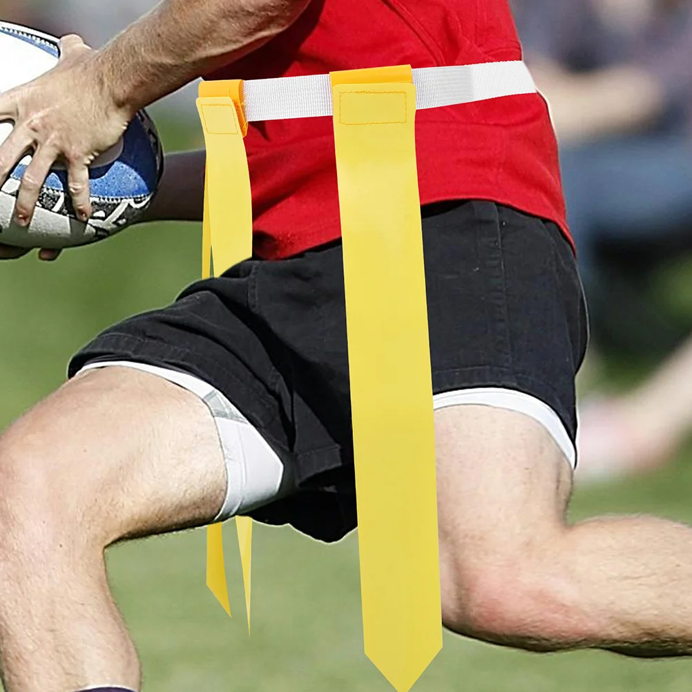 

4Pcs Adjustable Football Flag Belt for Youth Rugby Flag Game Portable Waist Flags Belt for Field Park Fun Football Training