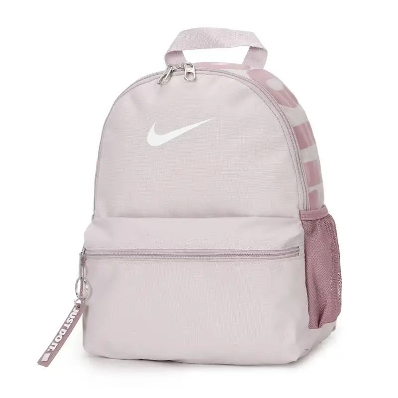 Nike Brasilia Jdi Backpack Regular Women's Versatile Simple Zip Closure Fabric Gray Purple with Gray Purple Red and White Dr6091-019